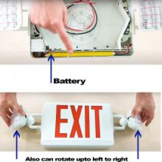 Dual Head Led Exit sign Red